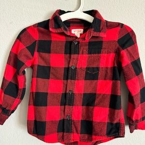 Cat & Jack 4T red and black buffalo plaid flannel
